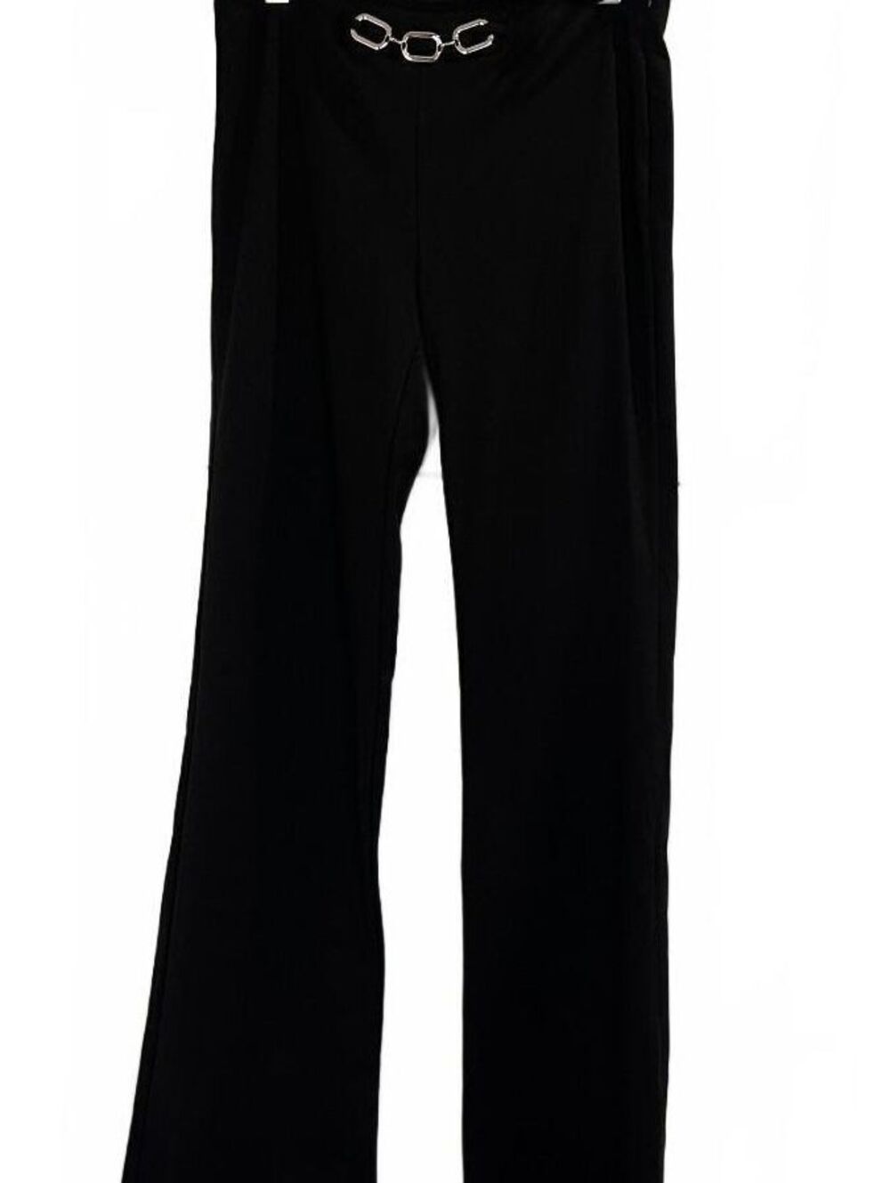 I.AM.GIA Sares Black Cutout Flare Pants Silver Hardware Y2K- L